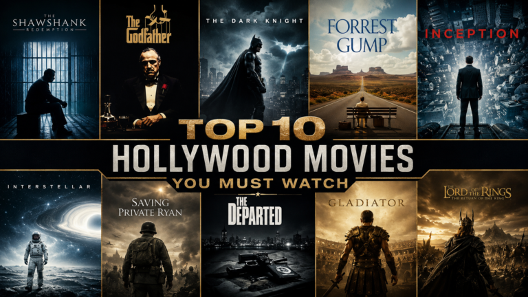 Top 10 Hollywood movies you must watch featuring classic drama, crime, action, science fiction, historical and fantasy films