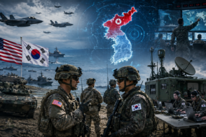 US-South Korea military alliance forces conducting Ulchi Freedom Shield training and maintaining military readiness