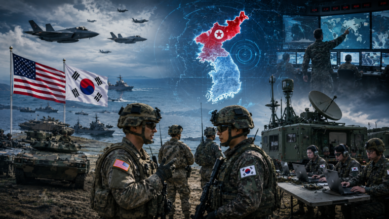 US-South Korea military alliance forces conducting Ulchi Freedom Shield training and maintaining military readiness