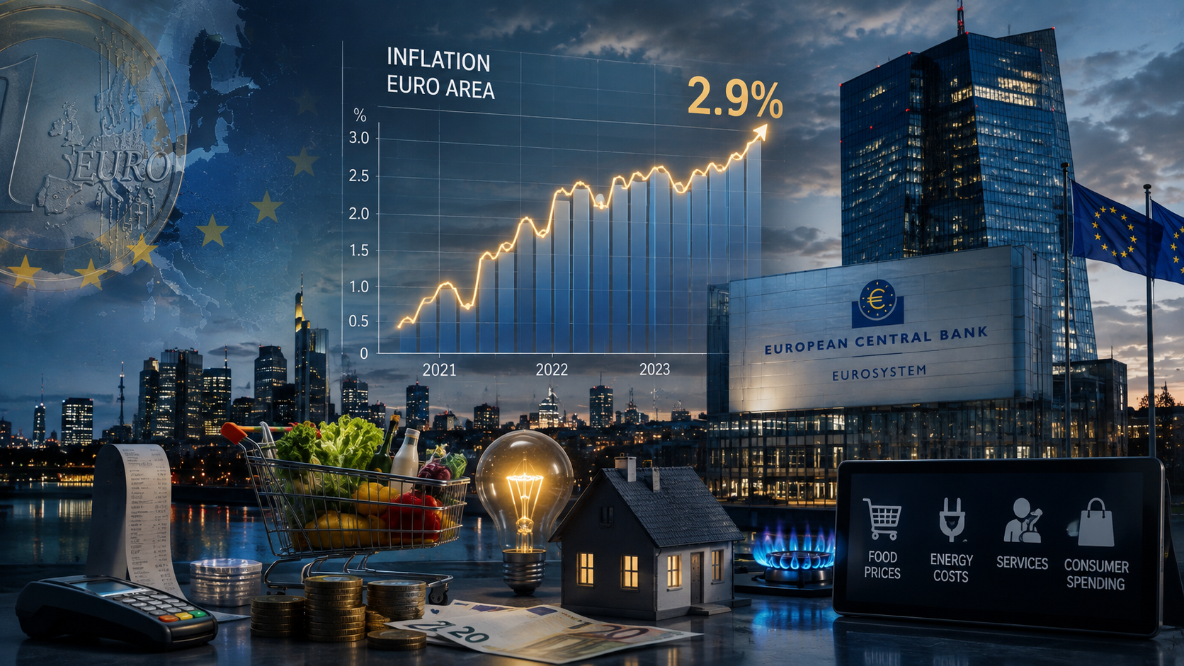 Euro area inflation rises to 2.9 percent in December 2023